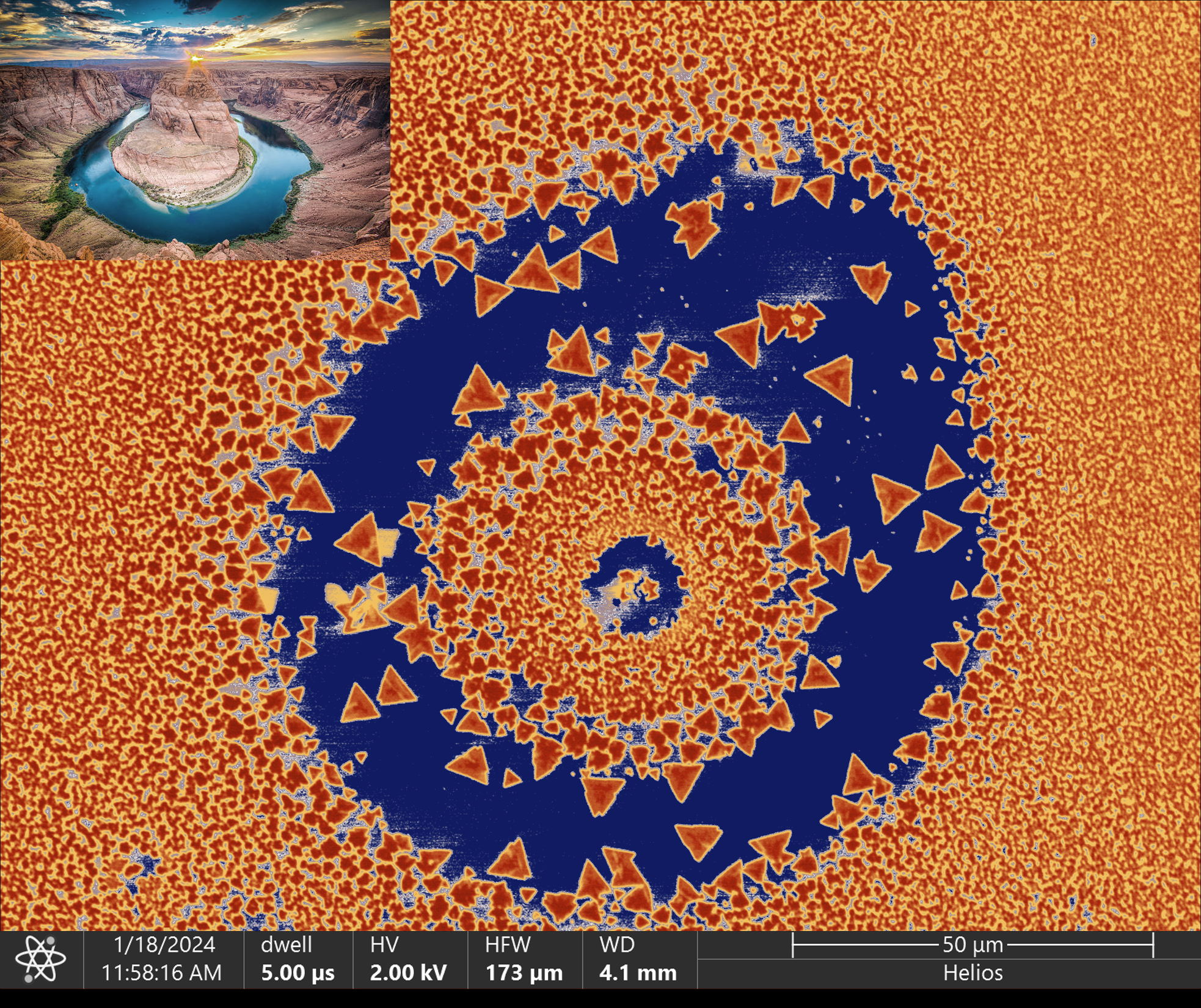 Horseshoe Bend of 2D material