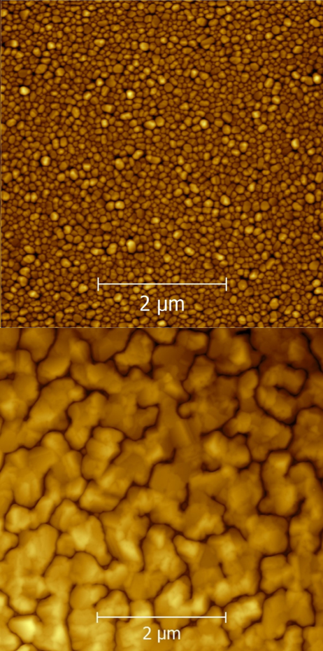 AFM images of different magnetron sputtered lead layers.jpg