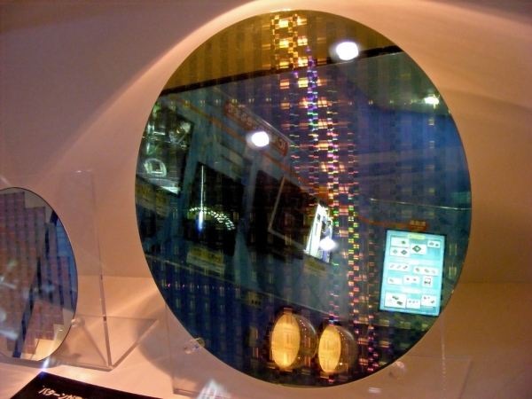 Silicon wafer from Toshiba Science Museum: https://www.flickr.com/photos/st-stev/2285113200